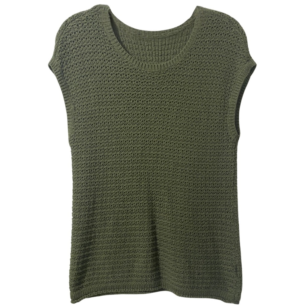 Coldwater Direct Forest Green Sleeveless Sweater Cotton Blend